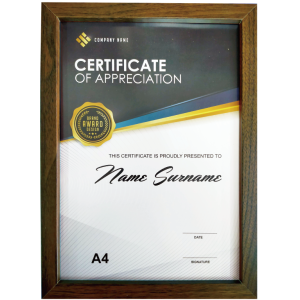 咖啡木紋獎狀框