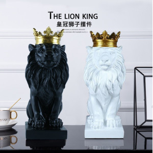 皇冠獅子樹脂擺件